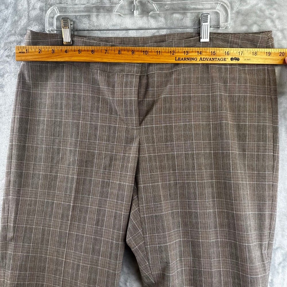 City Unltd The St. Louie Pant Womens 14 Brown Plaid Straight Leg Trousers (1749) - Picture 6 of 9